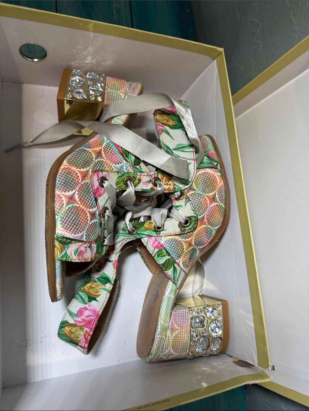 L'Artiste Spring Step Sandal w/ Jeweled Heels - Picture 10 of 16